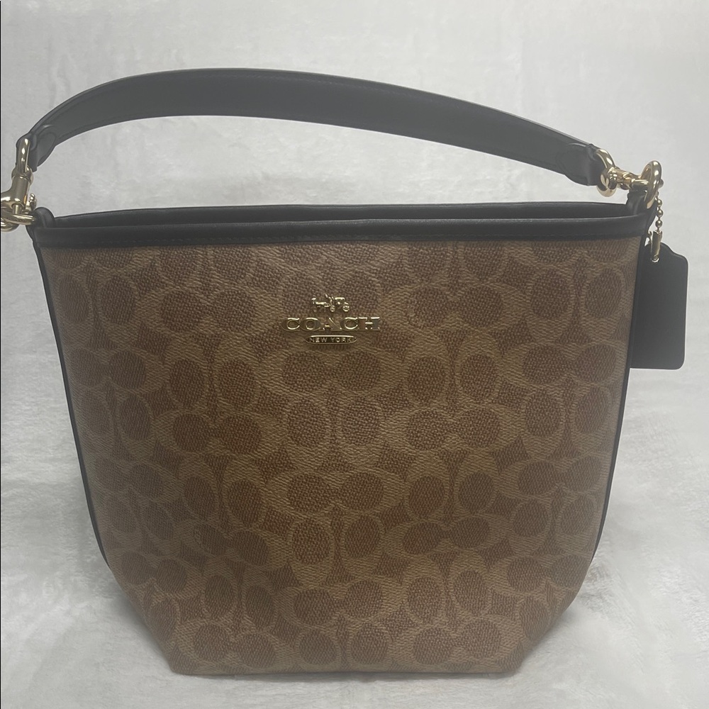 Coach City Bucket Tan and Brown Bag